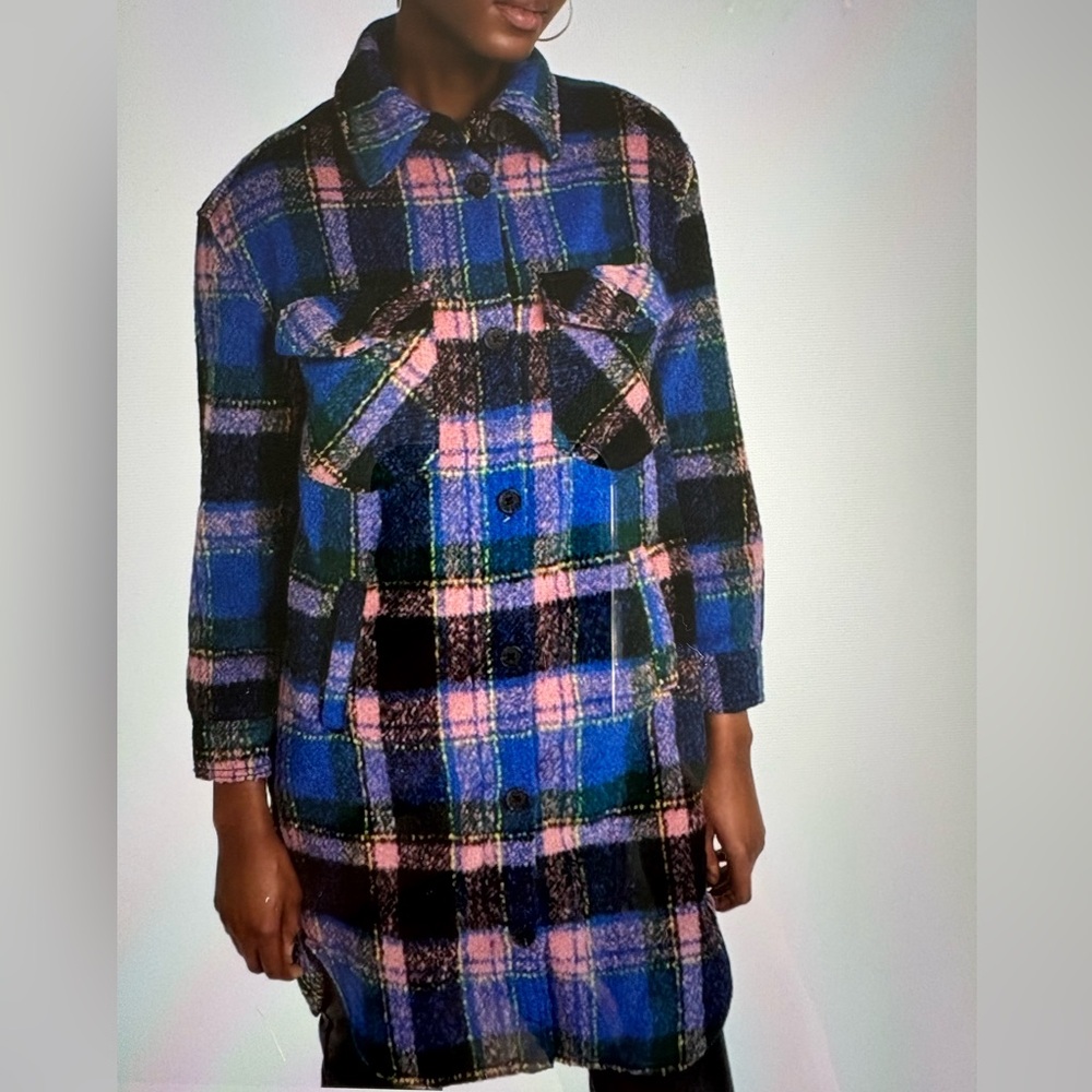 NWT BLANK NYC plaid Shacket - Picture 2 of 5